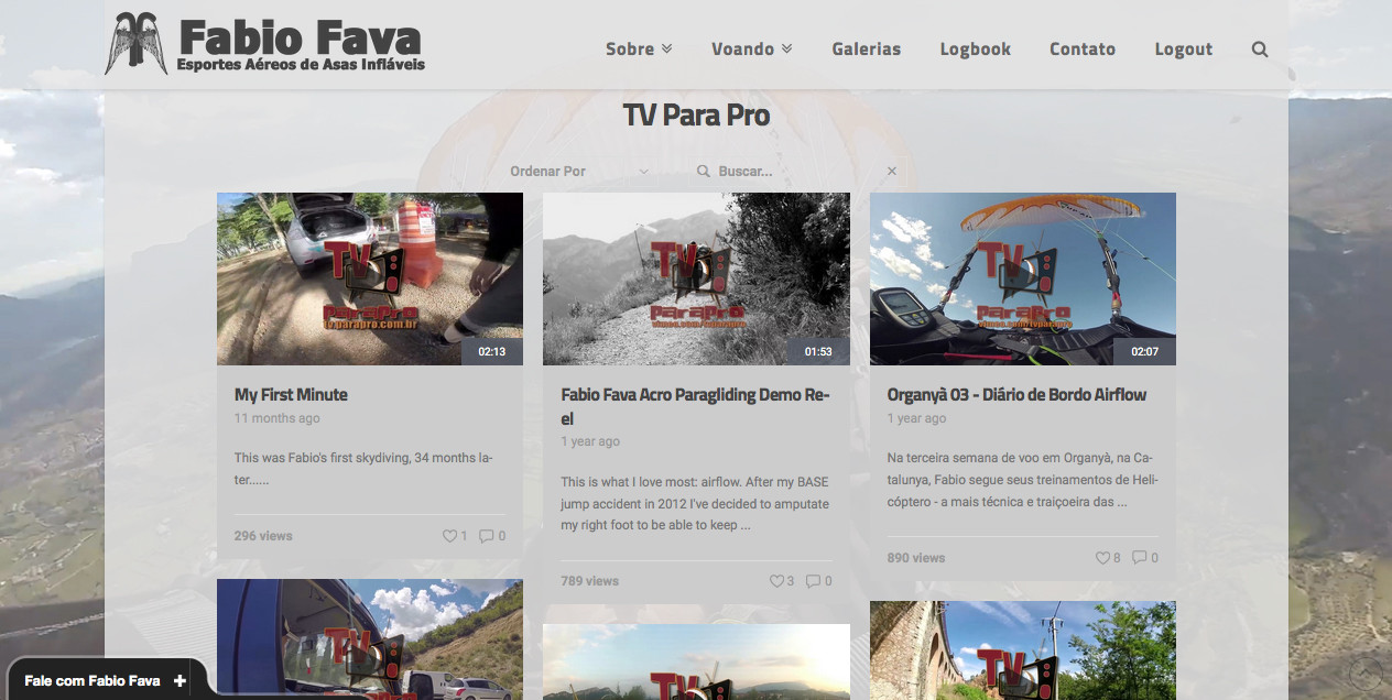 Captura de tela da grade TV Para Pro